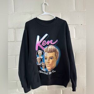 Barbie Black Crewneck Sweater with Retro Graphic